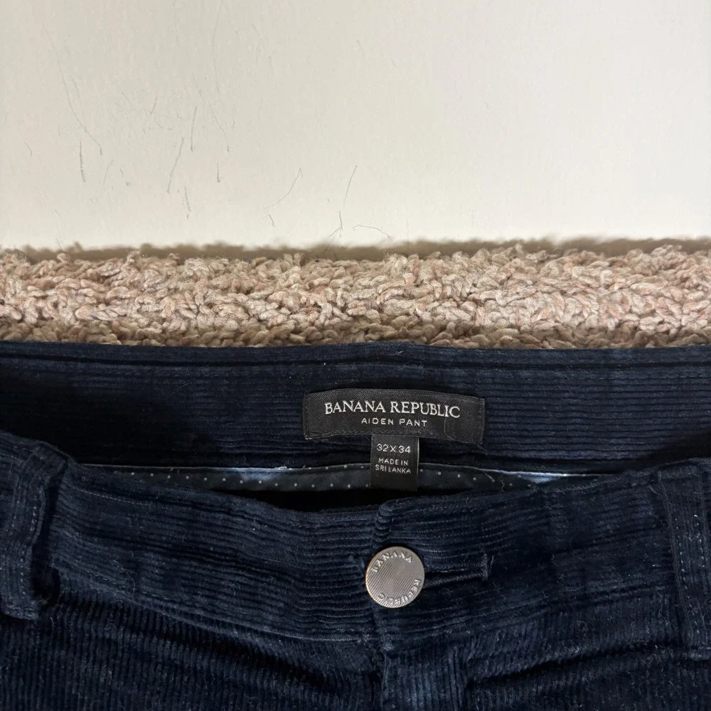 Banana Republic Aiden Pant Men's 34x33 Corduroy Casual Straight Leg Trousers‎